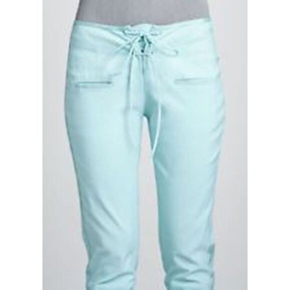 CUT 25 by YIGAL AZROUEL Azure CORSET Lace Up CROPPED Pants FAUX POCKETS 2 295$